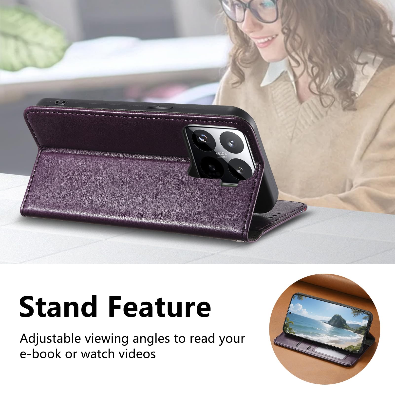 GOKEN Cover per Oppo Reno 11F 5G, Custodia Folio in PU Pelle Flip Wallet Libro Case con Portafoglio, TPU Silicone Magnetica Cover con Supporto di