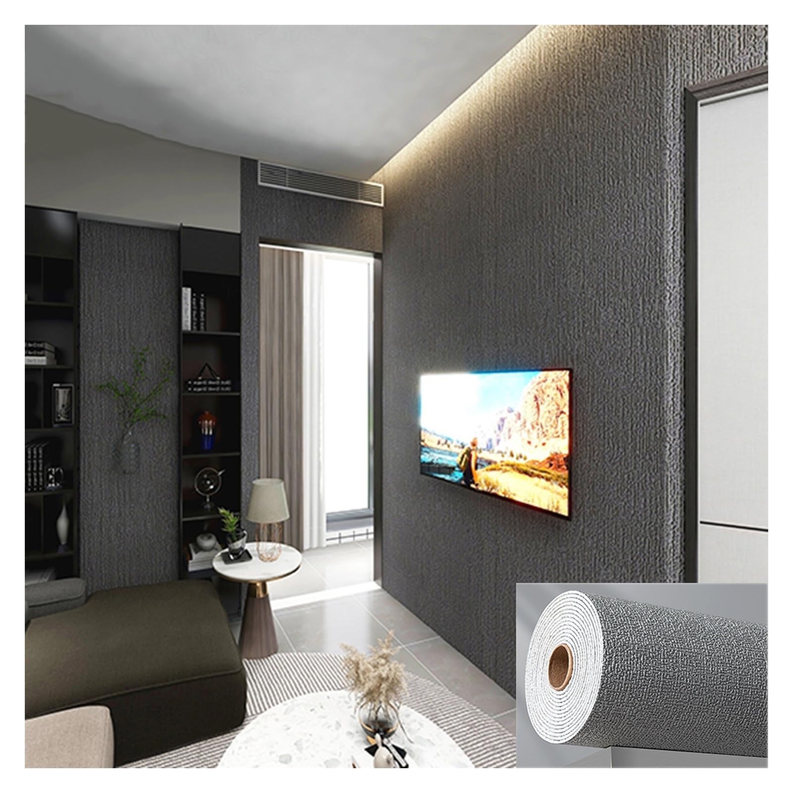 Yullpaper Groen Behang Peel and Stick Getextureerd Behang voor
