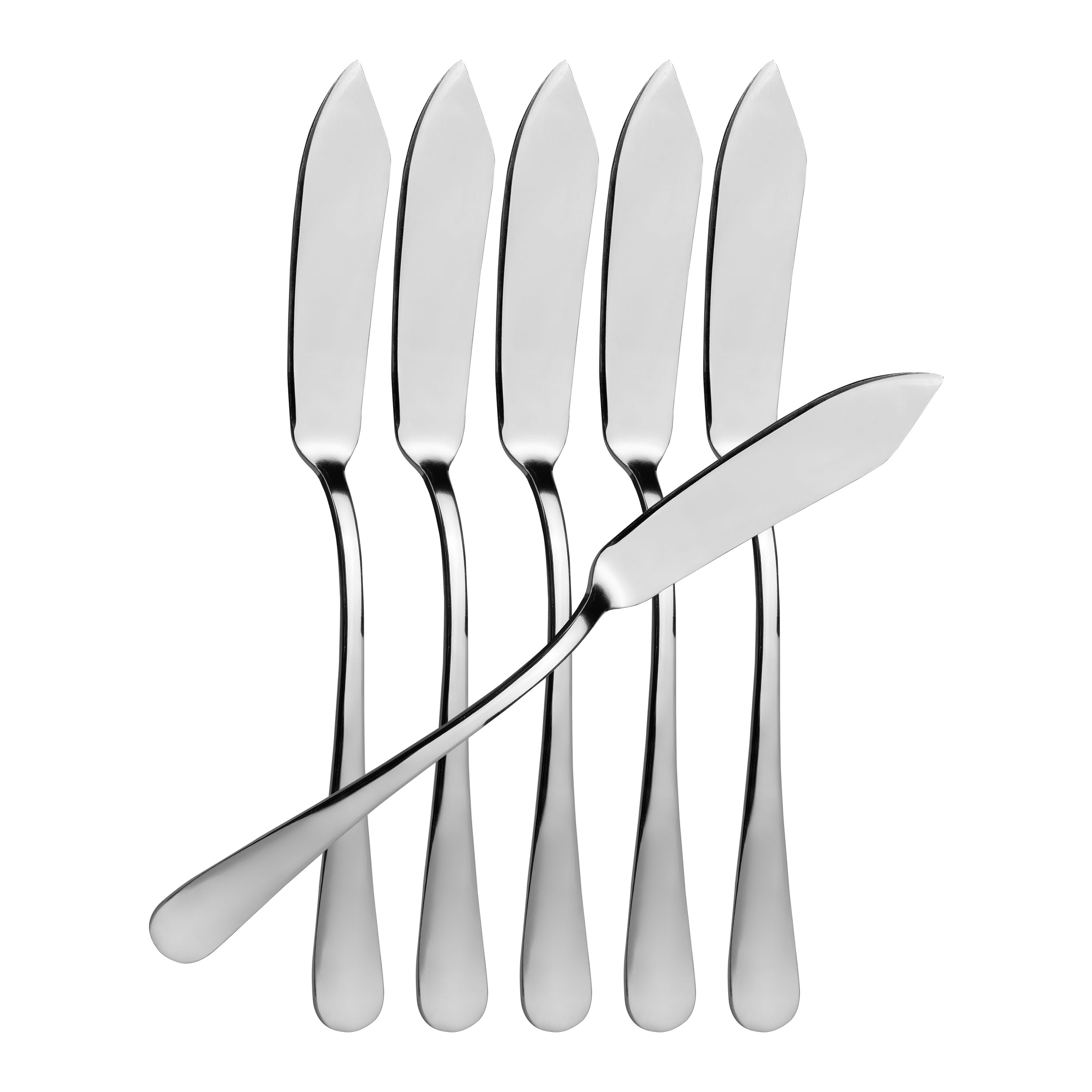 BESCH 6 Fischschaufeln aus Edelstahl, 21 x 2,2 cm (Fischschaufel)