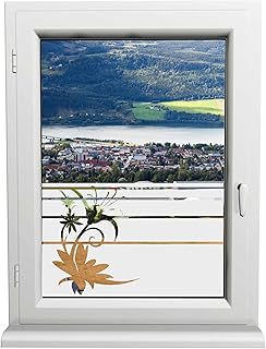 INDIGOS UG - Glasdekorfolie - Lilienblume - Sonnenschutz H50Line - Sichtschutzfolie - Fensterfolie - für die Küche, Bad ans Fenster, Sichtschutz - selbstklebend - matt