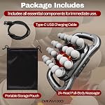24-Head Gun de massage avec étui - Affichage numérique - Massage de la percussion tissulaire profonde - Double poignée - 9 Modes & 9 Régimes - Massager sans fil rechargeable pour les jambes de cou arrière