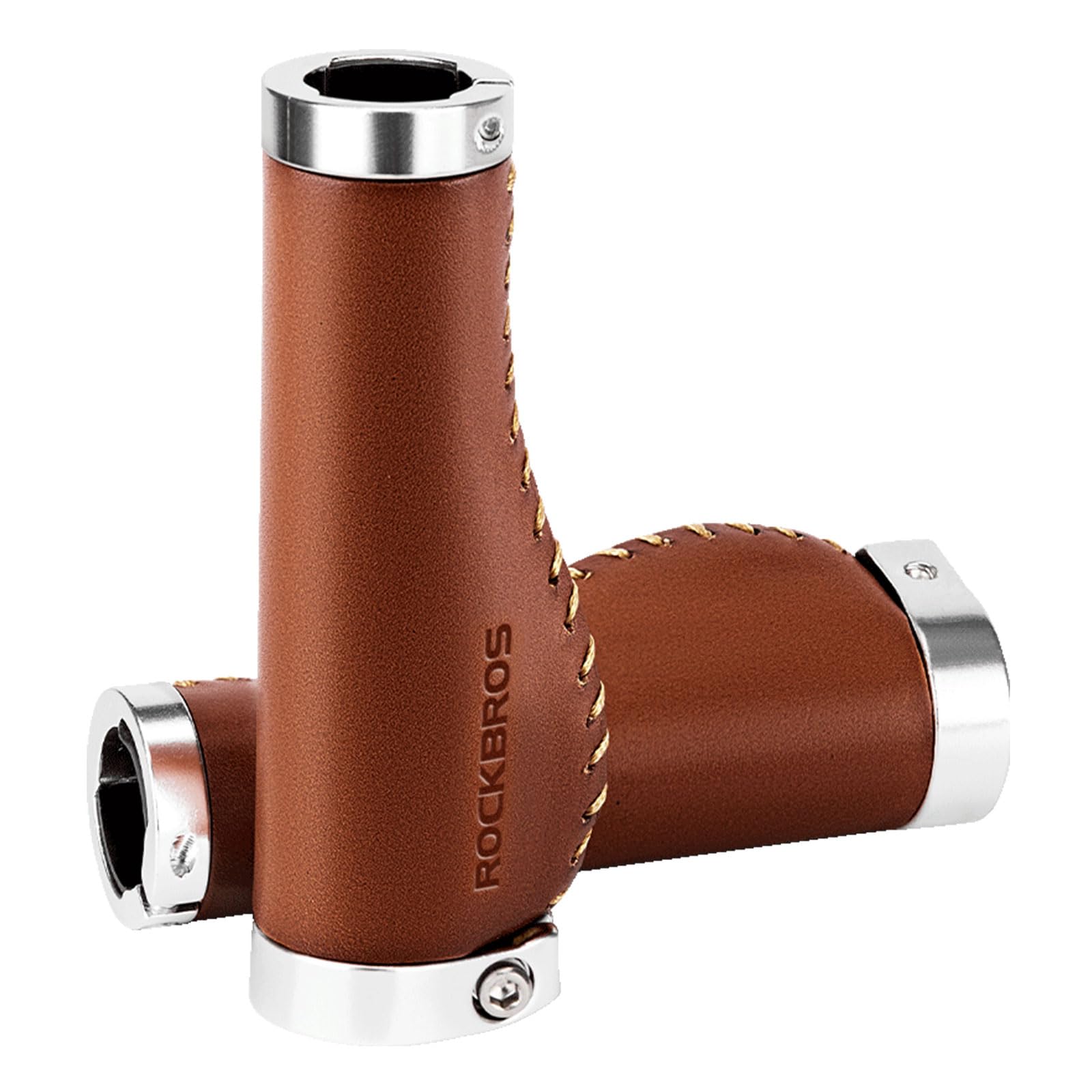 ROCKBROS Bicycle Grips MTB Retro Handlebar Grips Ergonomic Design Dual Lock-On Anti-slip for Mountain Road, Trekking, City