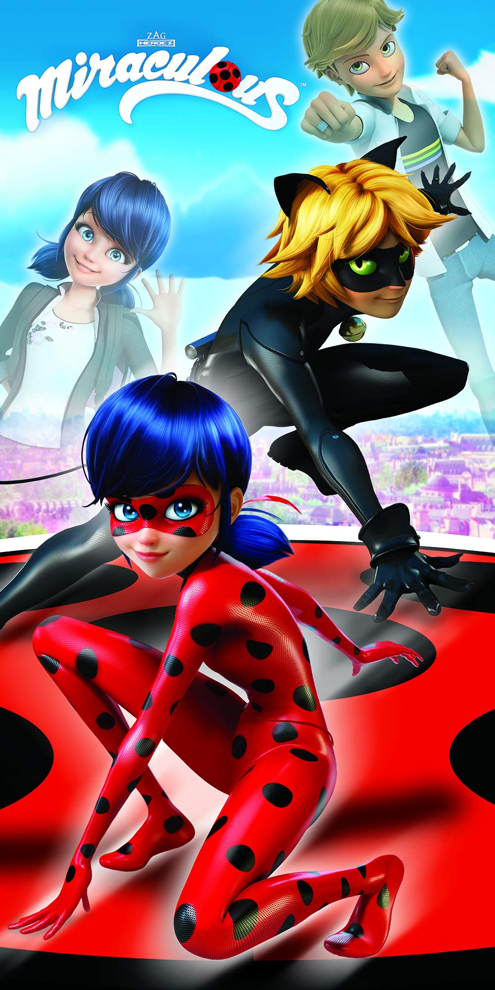 Halantex Sp Beach Towel Ladybug 1, 100% Polyester Microfibre, Single Colour, 70 x 140 cm