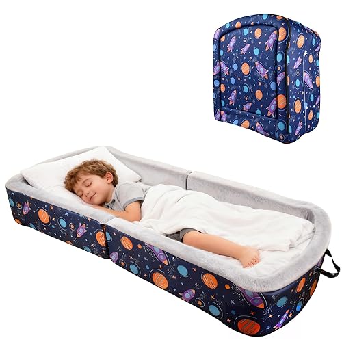 Cama de viaje portátil para niños pequeños con funda lavable, camas plegables para el hogar, viajes y campamentos, catres de espuma suave para