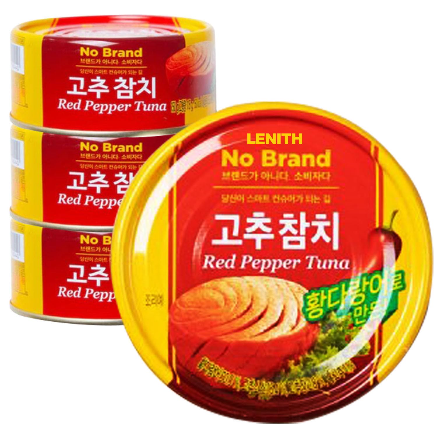LENITH Korean Spicy Tuna with Yellowfin – Gochu Pepper Seasoned Tuna, Ready-to-Eat K-Food, Perfect for Rice, Salads & Crackers - 5.29 oz (150g) x 4 ea