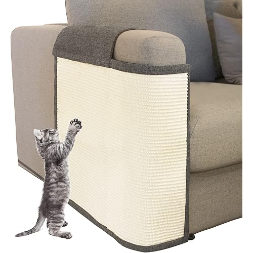 Cat Scratch Furniture Couch Protector with Natural Sisal for Protecting Couch Sofa Chair (Right Hand)