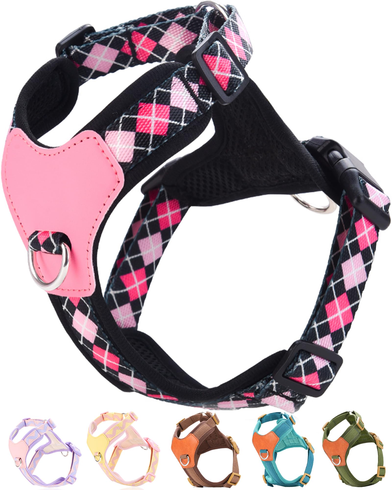 Black Small Dog Harness for Small Dogs, No Pull Dog Harness with 2 Leash Clips, Puppy Harness, Dog Vest Harness (Black, S)