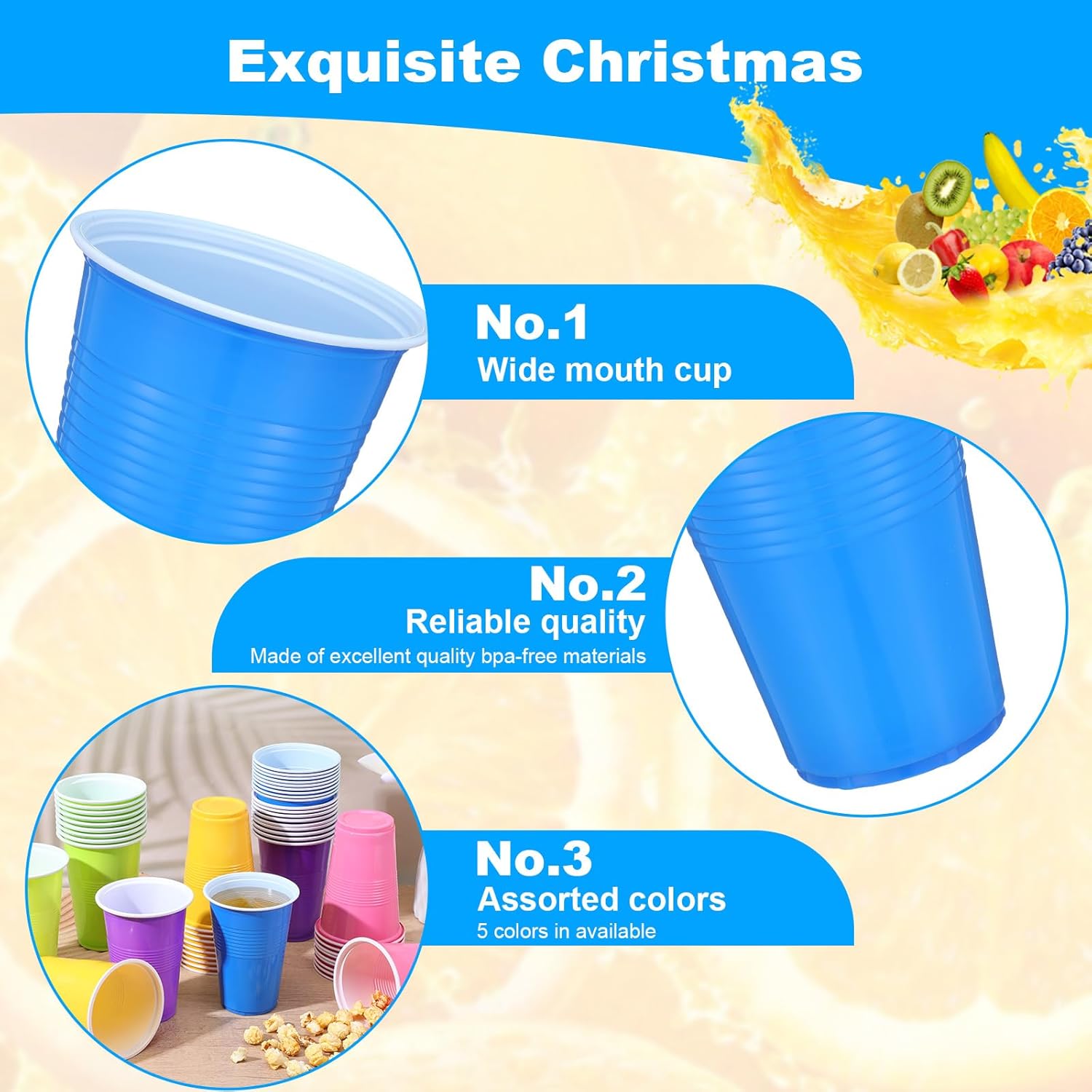 100 Pcs Colored Plastic Cups 16 oz Disposable Cup Bulk Assorted Drinking-Cups Multicolor for Everyday Use Birthday Party Celebration, 5 Colors, Easy Grip - Image 3