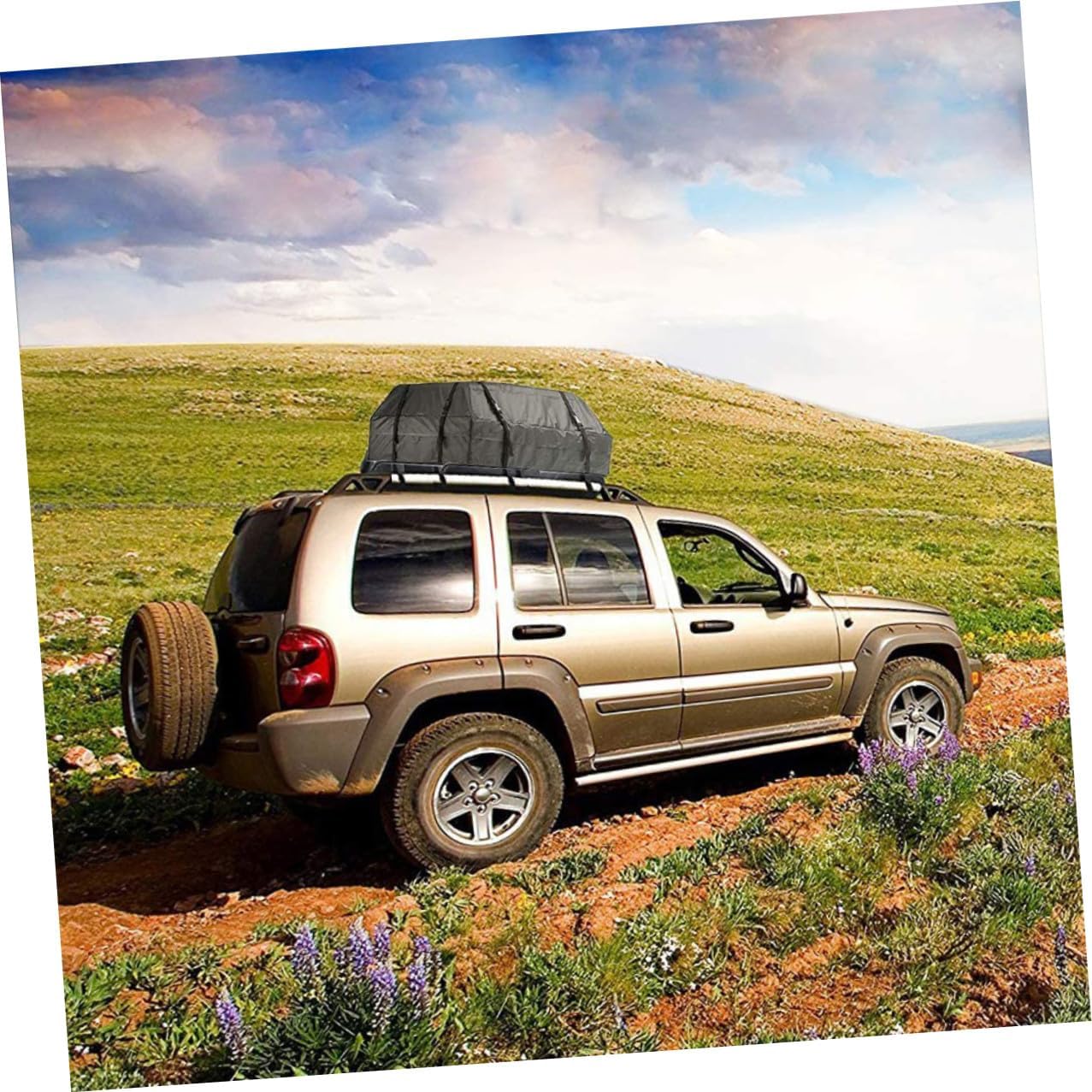 Abaodam Waterproof Car Roof Cargo Bag 600d Oxford Fabric Large Capacity Vehicle Cargo Carrier Dustproof Sunproof Travel Storage Soft-Shell Carrier for SUV and Sedan