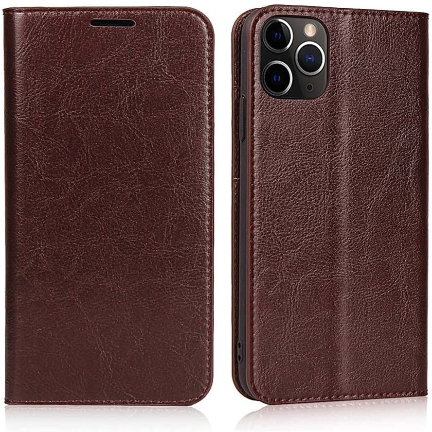 Étui iPhone 11 GUMMMY marron en cuir avec coque interne TPU