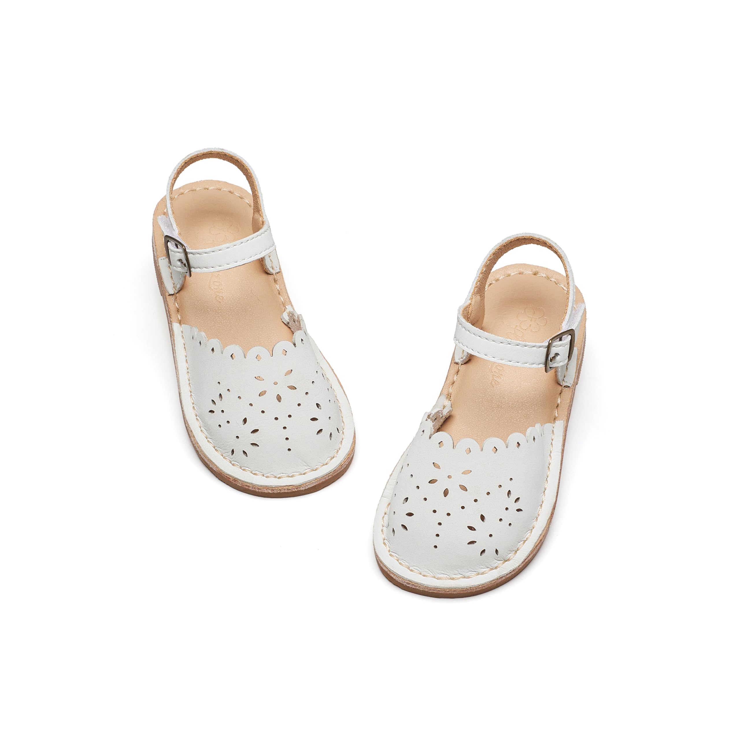 Flaryzone Toddler Girls Sandals Open Toe Flat Flower Girl Dress Shoes