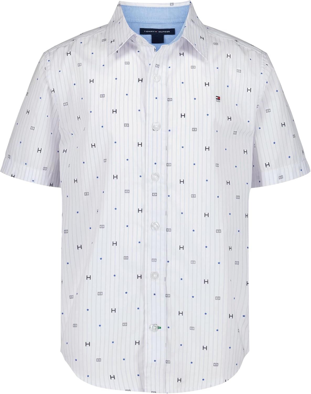 Tommy Hilfiger Boys' Short Sleeve Woven Button-Down Shirt