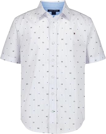 Tommy Hilfiger Boys Short Sleeve Woven Button-Down Shirt