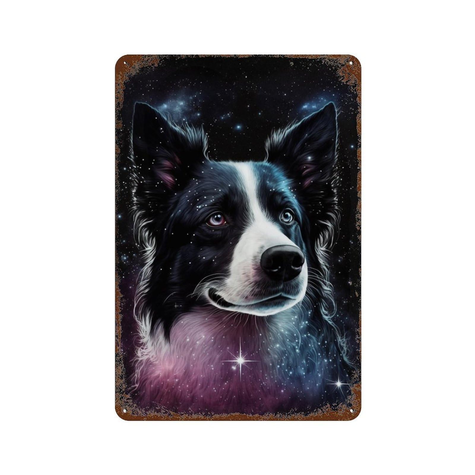 Galactic Pup Portrait -7 Retro Metal Sign 11.8"x7.9", Classic Wall Plaque for Basement, Hobby Room And Garage Decor