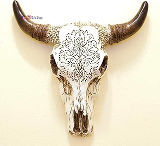 BestGiftEver Resin Wall Sculptures Tooled Bull Skull