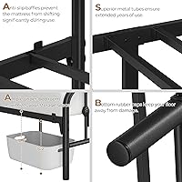 Vista 4 de Yaheetech Metal Bed Frame Full Size Metal Platform Bed Frame with Victorian Style Headboard/Footboard/Easy Assembly/No Box Spring Needed/Black