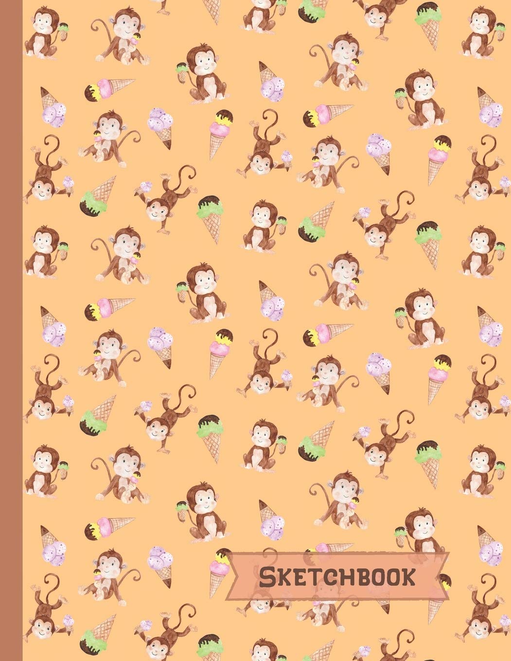 Monkeys Sketchbook: Monkey Gifts: Blank Drawing Paper Sketch Book: Large Notebook for Doodling or Sketching ~ 8.5" x 11"