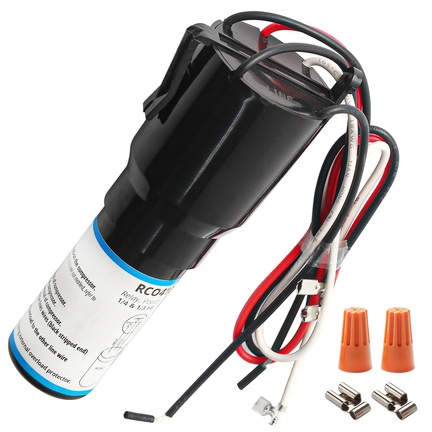 Seentech RCO410 3-in-1 Hard Start Kit for Refrigerators & Freezers – 115V Compressor Capacitor for 1/4-1/3 HP – Replaces TJ90RCO410, AP4503017, 600-410, ERP410, HS410, URC0410, RCO-410 (Pack 1)