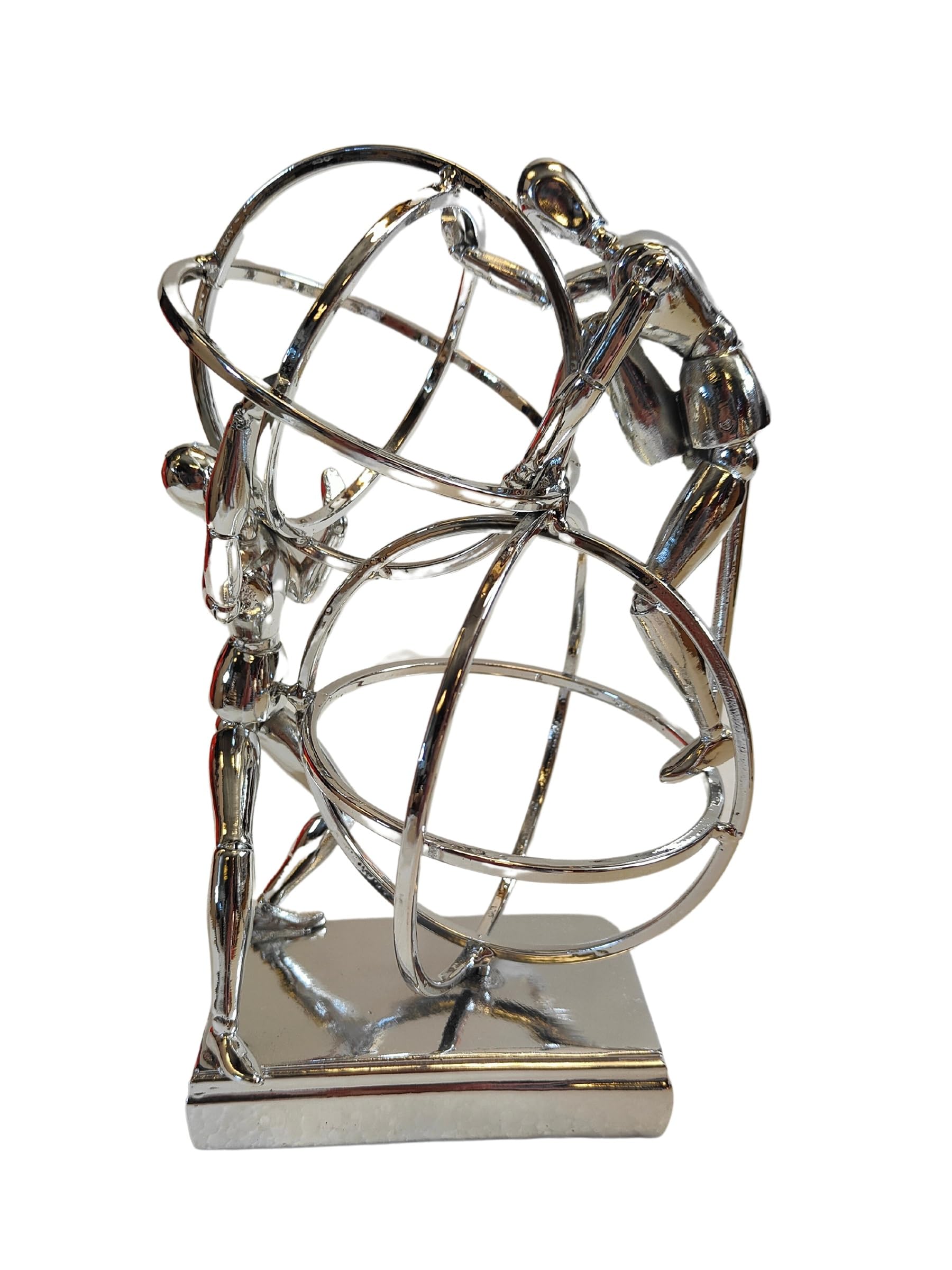 DRW Figurine of Men in Metal Balls 15x8x26cm, Multicolor, estandar