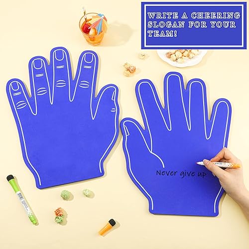 Miniatura 3 de Sotiff 3 piezas de espuma gigante de 16 pulgadas de altura de cinco dedos de espuma para porristas, ventilador de espuma para dedos, pompón de mano