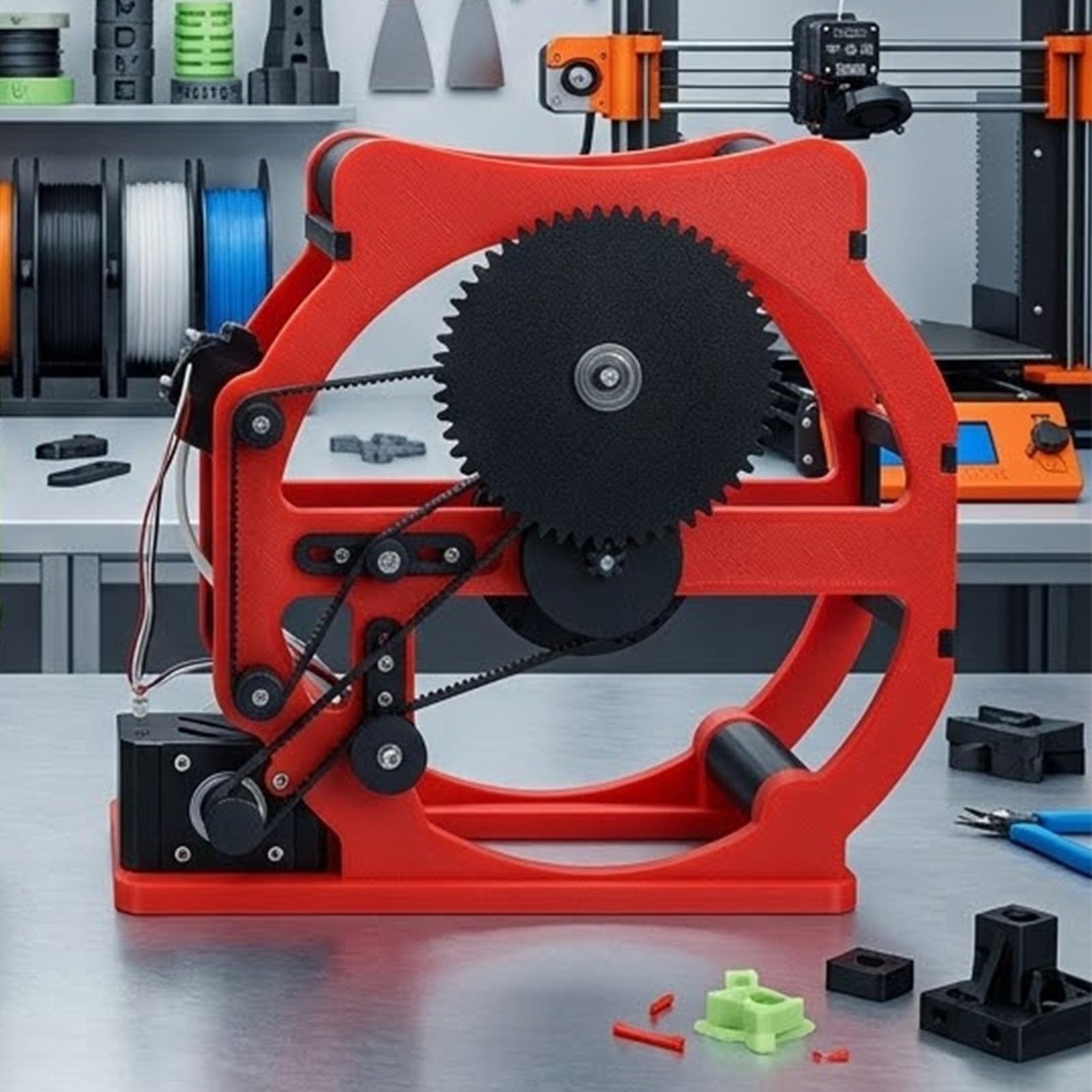 SEAFRONT Nawijak żarnika do Drukarki 3D, Automatyczny Start-stop z Wbudowanym Czujnikiem żarnika, Wzmocniona Rama do Szpul PLA ABS PETG TPU Nylon 1kg