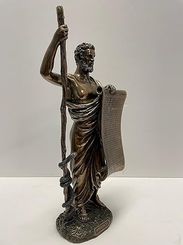Miniatura 5 de Regalos religiosos Figura griega antigua Hipócrates de Cos con juramento hipocrático Estatua de bronce fundido en frío blanco