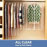 40" All Clear Garment Bags for Hanging Clothes, 12 Packs Suit Bags for Closet Storage, Plastic Waterproof Suit Cover Bags with Zipper for Coats, Jackets, Shirts (Set of 12)