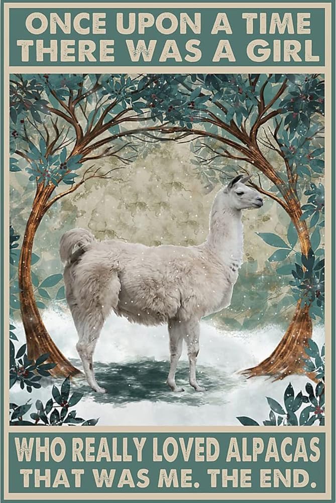 rayprint Metal Tin Sign Who Really Loved Alpacas Vintage Signs Retro Tin Signs Aluminum Sign for Bar Home Wall Metal Decoration 8x12 Inch