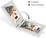 4x6 Double Horizontal Hinged Picture Frame Folding Photo Frame in White Pine Wood with Real Glass for Tabletop P-BAI-2H46