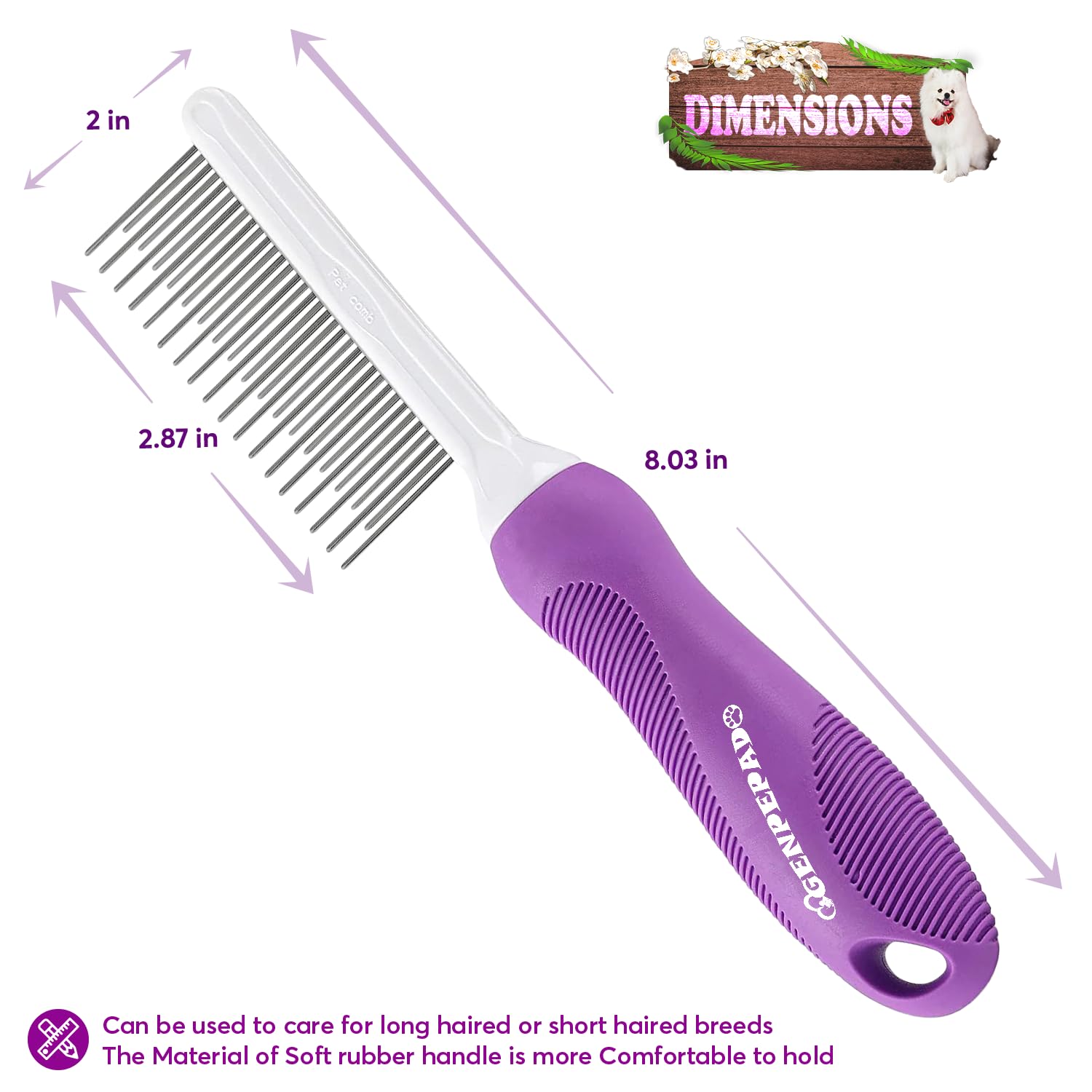 Amazon.com: GENPEPADO Grooming Comb for Dogs and Cats with Matted