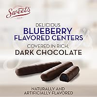 Vista 3 de Sweet Candy Company Varillas de chocolate negro con sabor a arándano - Varillas gourmet cubiertas de chocolate, varillas de chocolate con sabor a