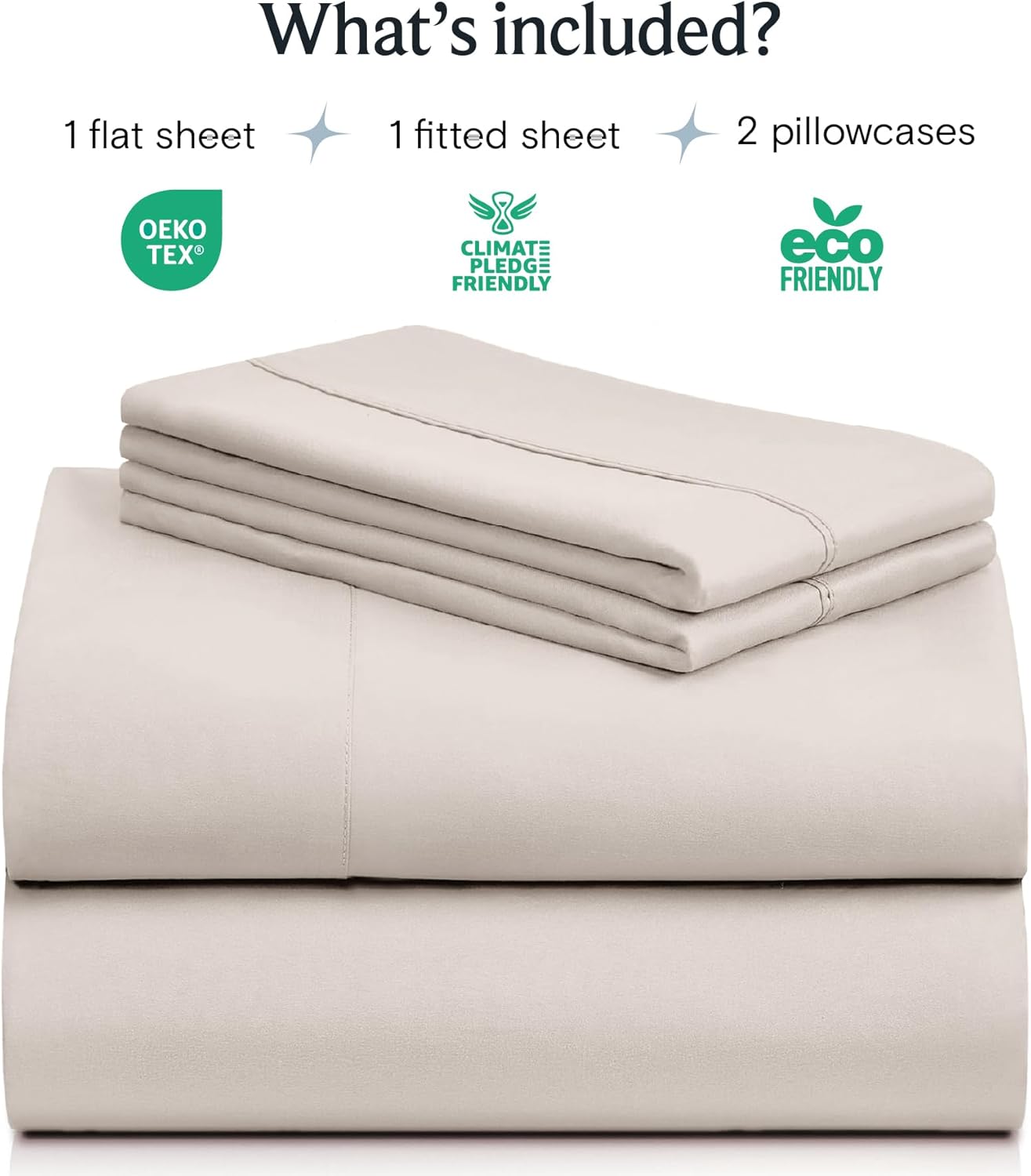 luxclub 4 pc sheet set bed sheets deep pockets 18" eco friendly wrinkle free cooling machine washable hotel bedding silky soft - linen king 31-linen king