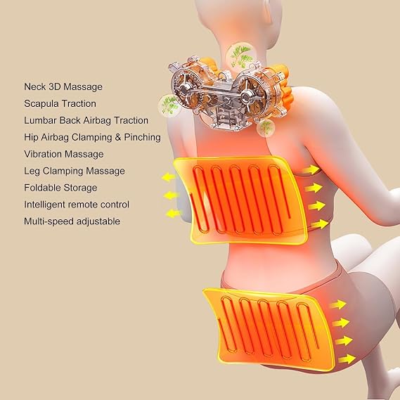 Full Body Massage Mat with 3D Body Stretching, Lumbar Traction, Back Heating