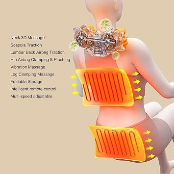 Full Body Massage Mat with 3D Body Stretching, Lumbar Traction, Back Heating