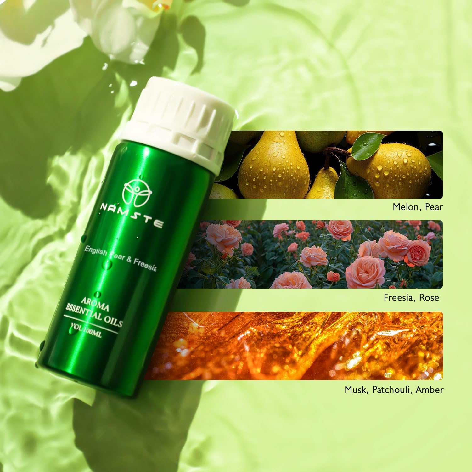 Essential Oil Blend - English Pear & Freesia 3.38 Fl Oz - Premium Essential Oils for Diffusers & Humidifiers for Home (Pear, Freesia, Rose, Musk) - Image 2