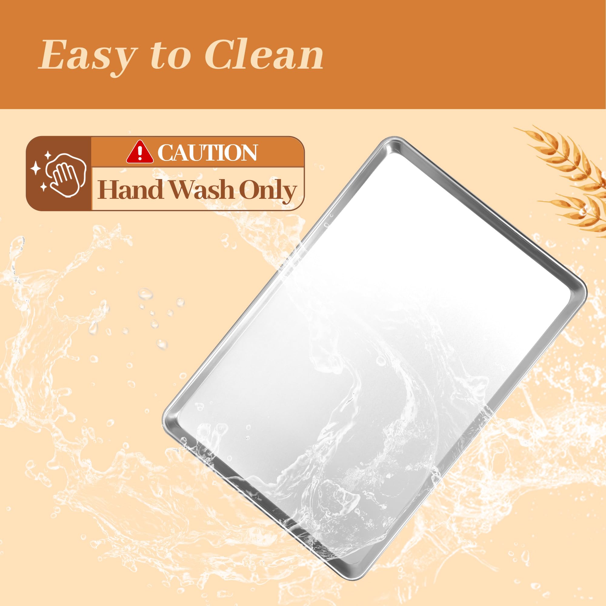 Paquete de 6 bandejas para hornear de tamaño medio, bandejas de aluminio antiadherentes, 18 x 13 pulgadas