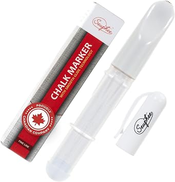 Fabric Markers for Sewing Ergonomic Tailors Chalk Pen with Improved Dosing Wheel for Sharp Lines - Washable Sewing Chalk Marking Pens that are Compatible with Most Fabrics - White 1 Pack