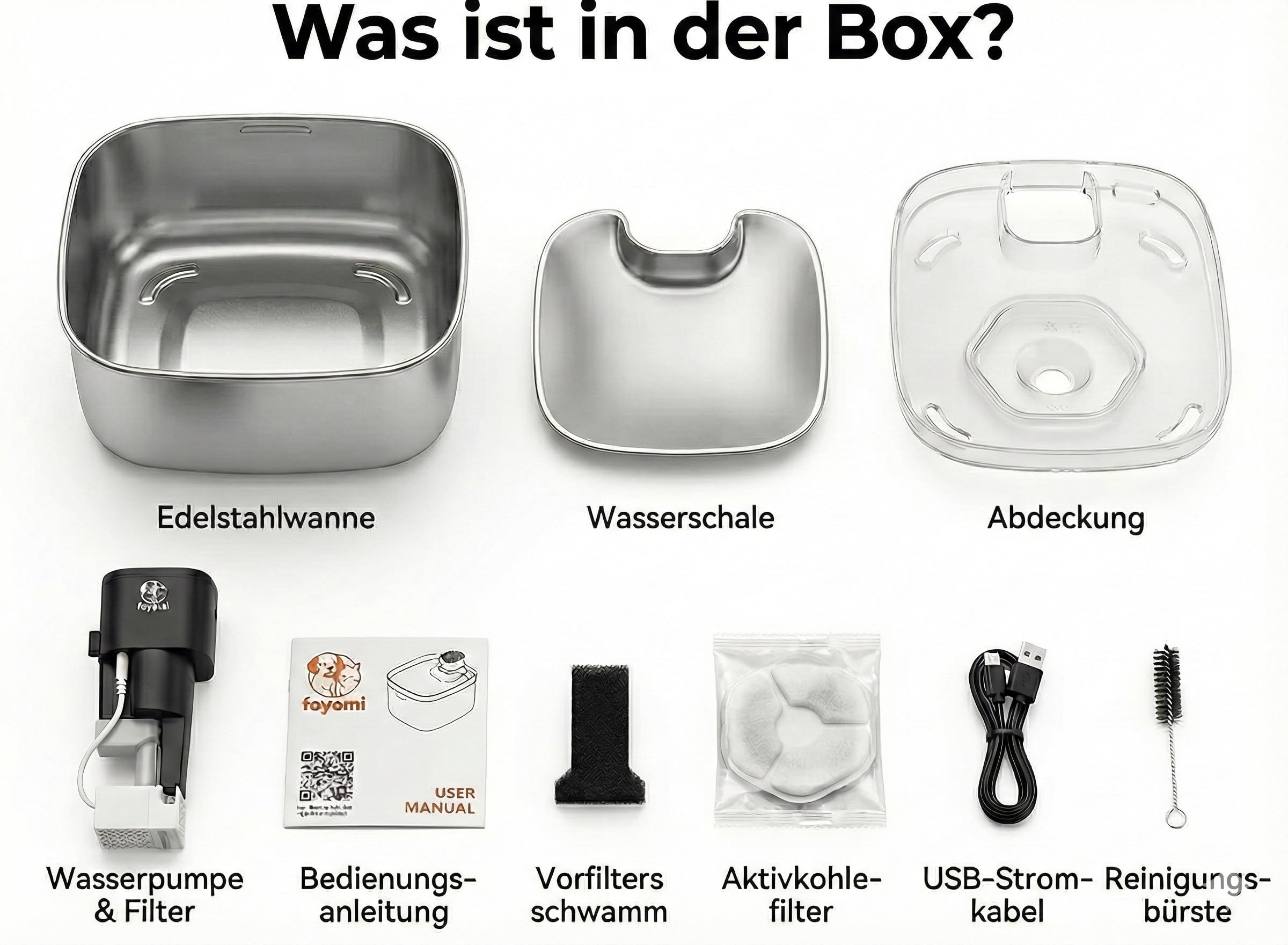 Kabelloser 5.5 L Trinkbrunnen für Katzen & Hunde aus Edelstahl – Premium Katzenbrunnen mit Bewegungssensor – 4000mAh Akku, Batteriebetrieben mit UV-Sterilisation & Ultraleise (Inkl. Filter)