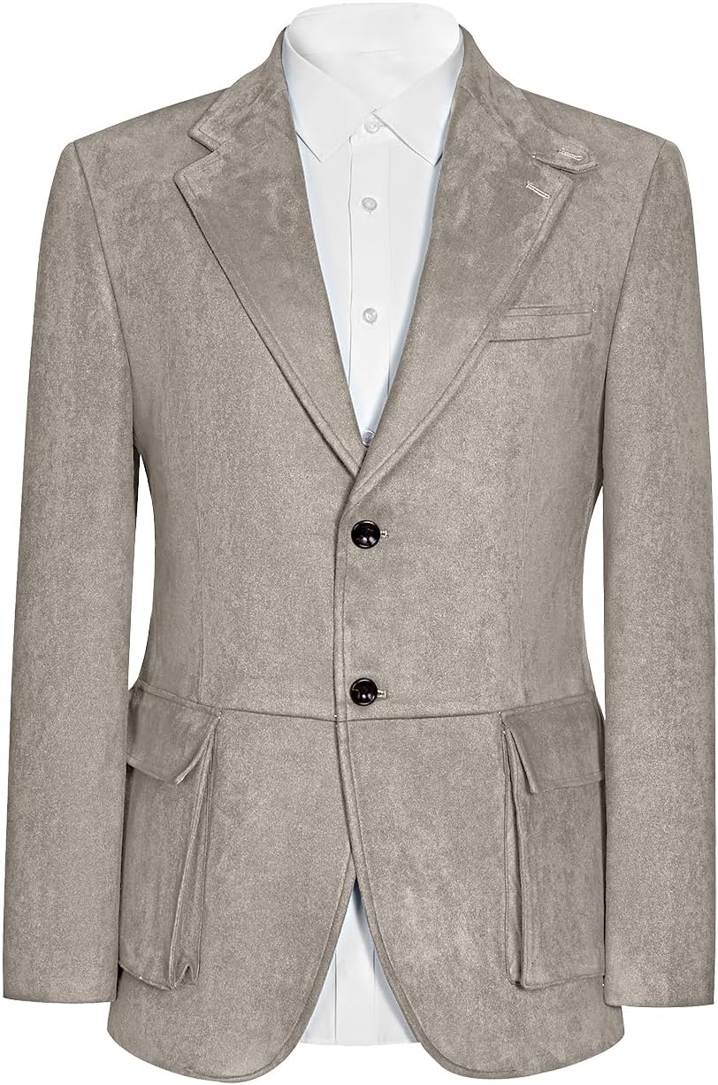 Suit for Men Suede Winter Jacket Slim Fit Single Breasted New in Suits & Blazers Mens Sport Coats Jacket - Image 5