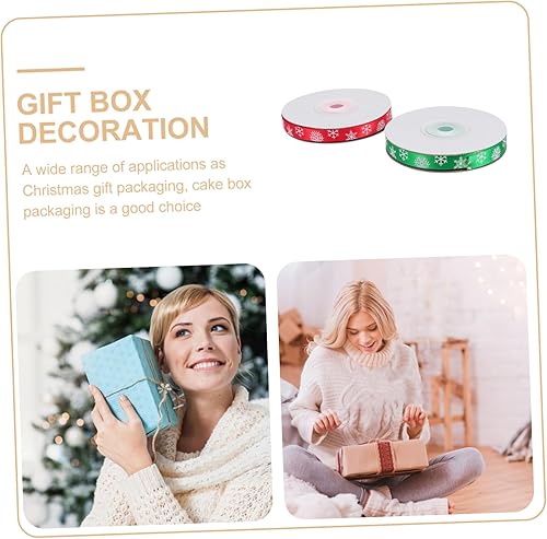 Miniatura 5 de NOLITOY 4 rollos de cinta de Navidad para manualidades, cinta para lazos, cinta de regalo, cinta de Navidad con cable, cintas de fiesta de Navidad,