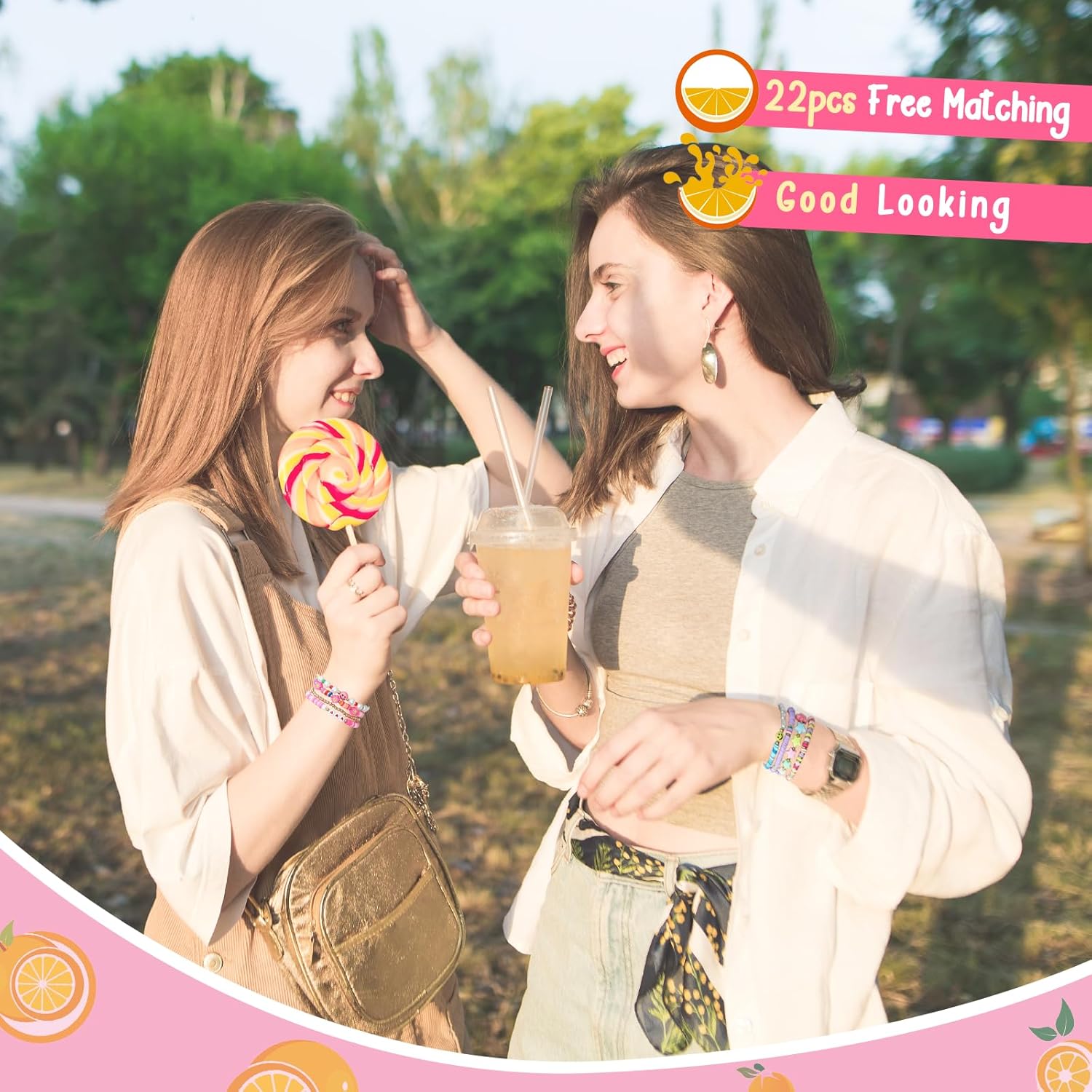 22Pcs Preppy Friendship Bracelets for Women Preppy Charm Bracelets Gifts Colorful Clay Bead Surfer Heishi Bracelets Stackable Y2K Valentine Boho String Bracelets Beach Jewelry - Image 4