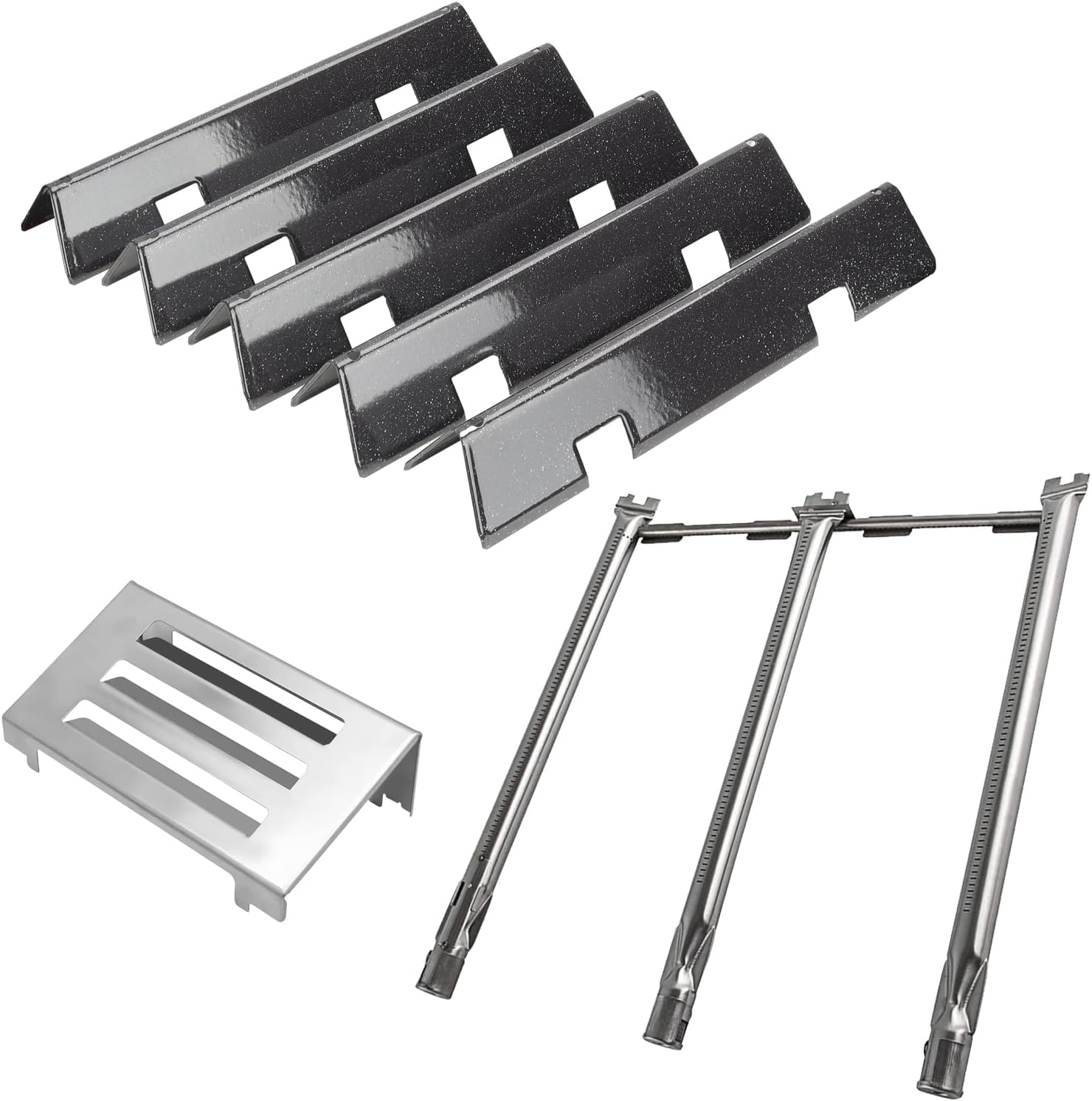 BBQ Future Grill Replacement Parts Kit for Weber Spirit II 300 Series GS4 Gas Grills Accessories, 15.3 Flavorizer Bars with 69787 Grill Burner Tube and 67060 Heat Deflector Spirit E310 Grill Parts