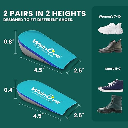Miniatura 5 de Welnove Insertos de gel para talón de talón para tendinitis de Aquiles, fascitis plantar, dolor de talón, espolón de talón, soporte de elevación de