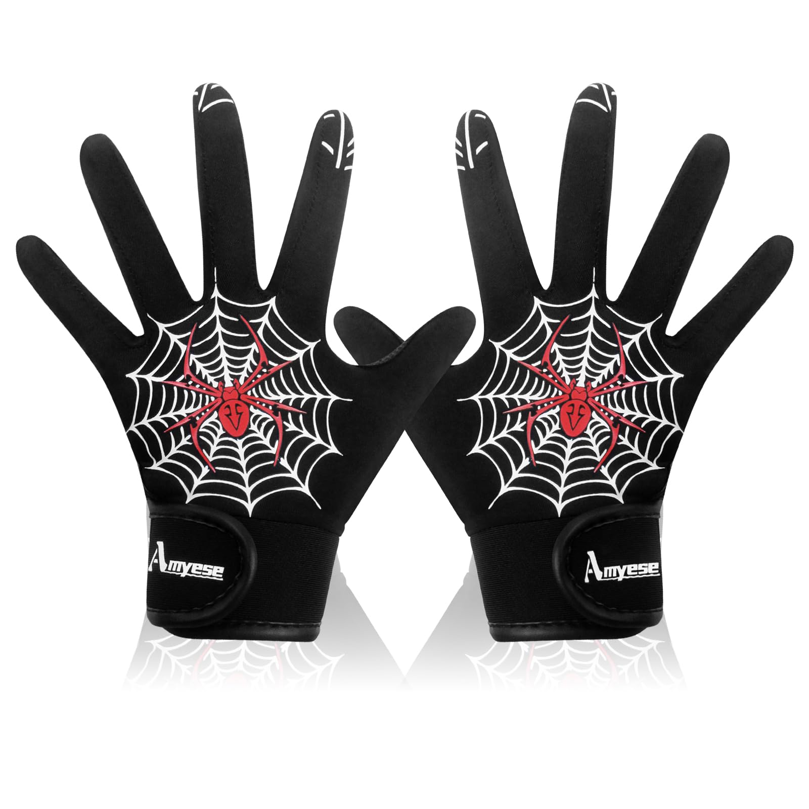 AMYESE Youth Baseball Softball Batting Gloves - Green Bull Sport Baseball Gloves, Breathable Stretchy Firm Grip Softball Glove for Batting Cage