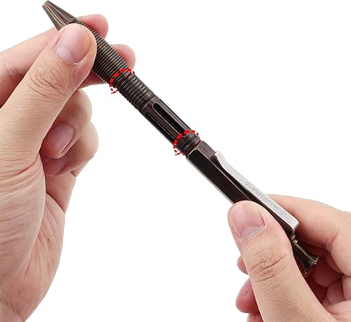 Miniatura 4 de SMOOTHERPRO Bolígrafo de gel retráctil de latón macizo de agarre ancho extra pesado compatible con Pilot G2 Recarga de acero inoxidable (PRG130BK)