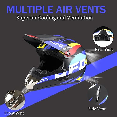 Miniatura 5 de Uchoose Kids Dirt Bike Helmets Youth ATV Helmet DOT Approved, for Four Wheeler, Motocross, BMX, MX, UTV, Snowmobile, Skateboard, Go Kart, Racing,