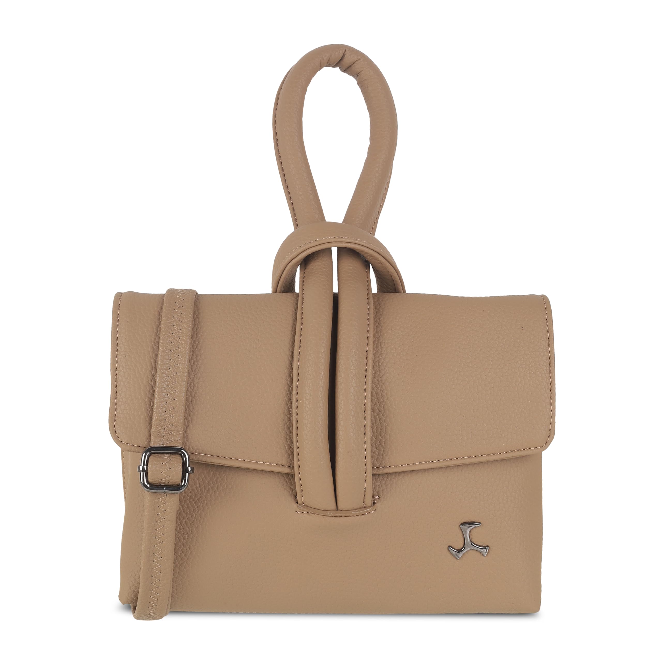 Women Faux Leather Casual Sling Bag with Unique Arm Loop Handle-image-49