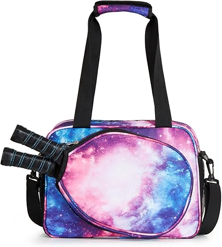 SPOENGRU Small Pickleball Bag, Pickleball Bag for Women and Men, Pickleball Paddle Shoulder Tote Bag with Paddle Pocket and Water Bottle Holder