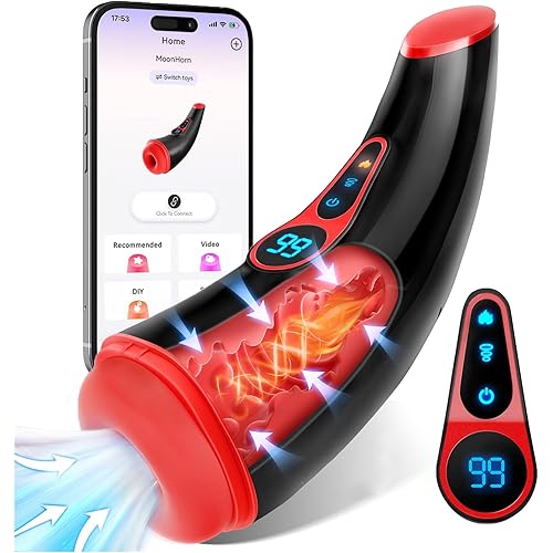Male Sex Toys Male Masturbator - AI SYNC APP Adult Toys Masturbators Penis Pump with 9 Sucking & 9 Vibrating, Heating Blowjob Mens Sex Toy, LCD Display Pocket Pussy Erotic Massage Kits