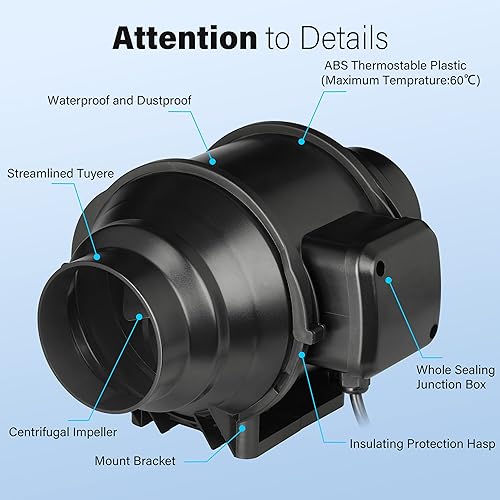 Miniatura 2 de iPower Cubierta de repuesto para filtro de carbono de aire de 6 pulgadas para filtro de carbono de aire de 6 pulgadas